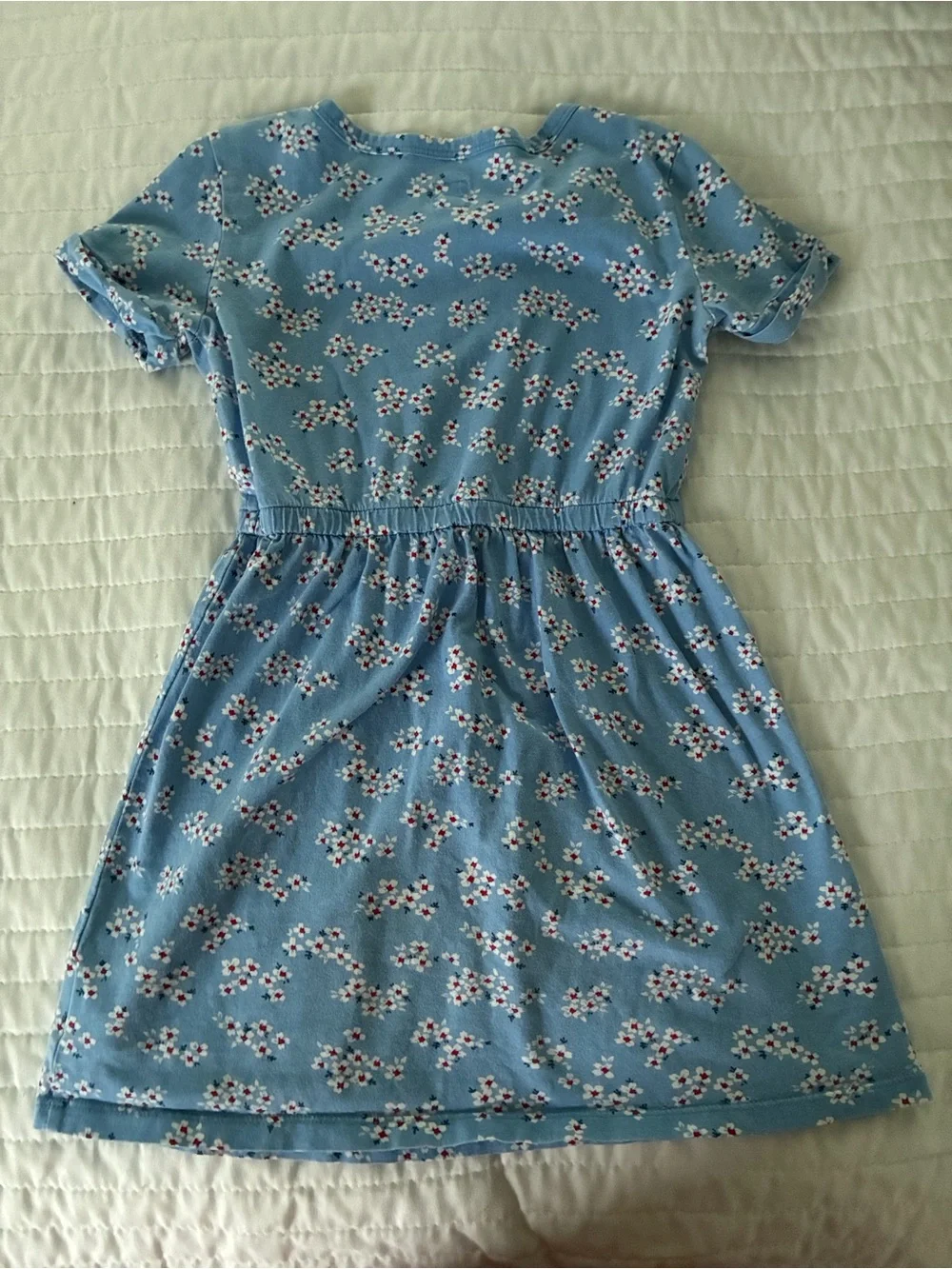 GAP Girls Blue Floral Drawstring Waist Dress